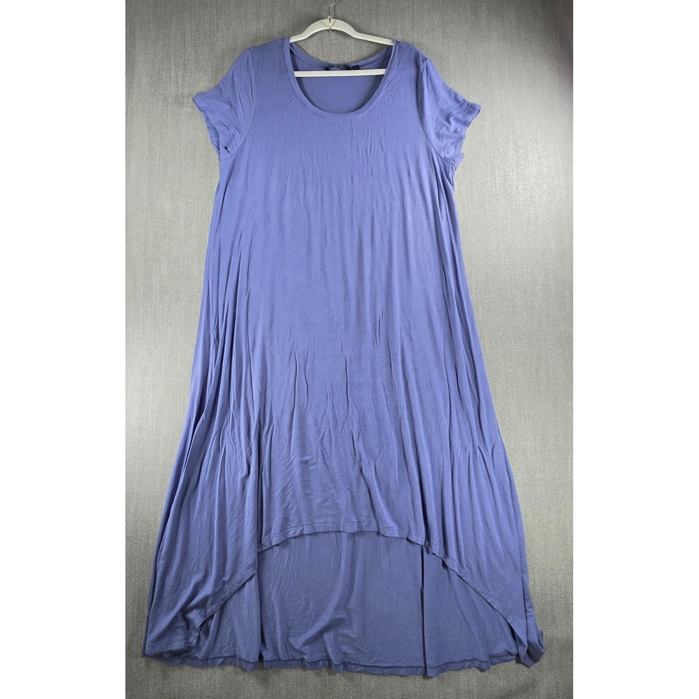 H by Halston Maxi Dress Women XL Blue High-Low Short Sleeve Scoop Neck‎